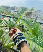 Cowrie Shell Churi Set — Ocean Blue - Image 3